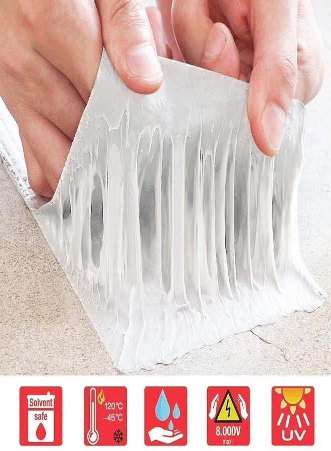 MEXONIC Leakage Repair Waterproof Tape for Pipe Leakage Roof Water Leakage Solution Aluminium Foil Tape Waterproof Adhesive Tape Sealing Butyl Rubber Tape for Surface Crack, Pipe Repair (5cmx5m) (1) - Image 5